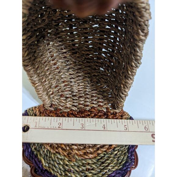 Wicker Turkey Basket Colorful Thanksgiving Fall Decoration Vase Storage DECOR - Picture 5 of 5